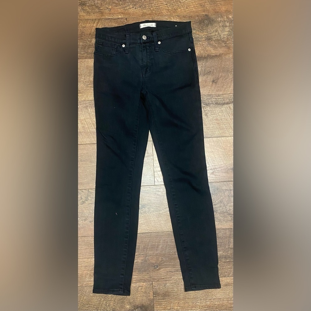 Madewell Cotton Blend Black High-Rise Skinny Ankle Jeans Size 26